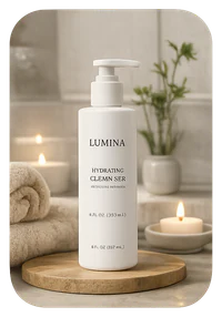 Hydrating cleanser with warm towels and candlelight