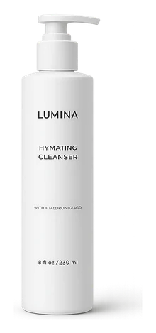 Original product photo of a white hydrating cleanser bottle